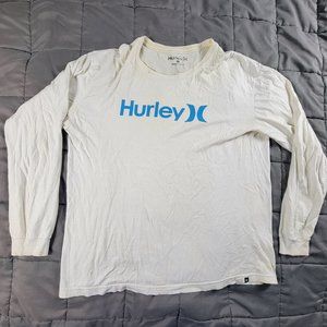 Hurley Mens Large White Shirt One and Only Regular Fit Long Sleeve Casual